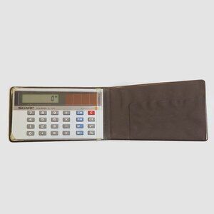 Vintage SHARP EL-848 ELSI MATE Solar Pocket Calculator w/Case TESTED & WORKING